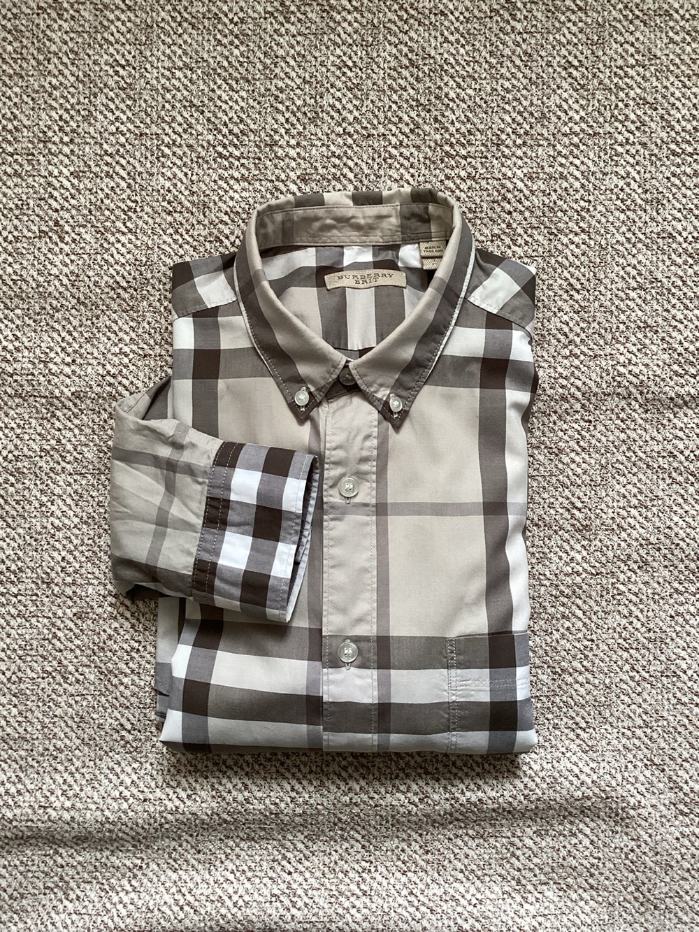 Burberry Brit Grey/Brown Check Shirt, Size S